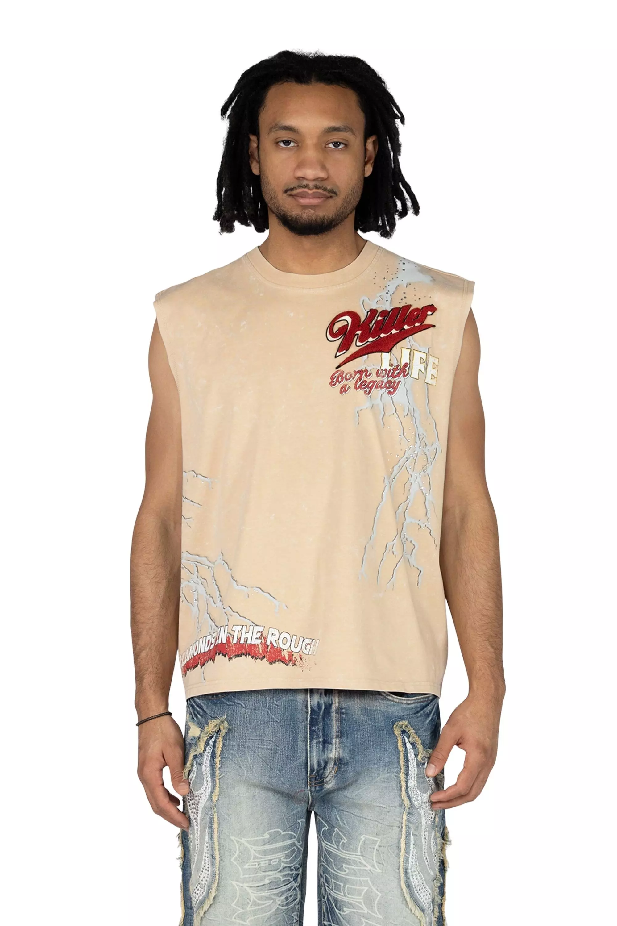 Smoke Rise Men's Crop Muscle Killer Tank - Clay | Hibbett